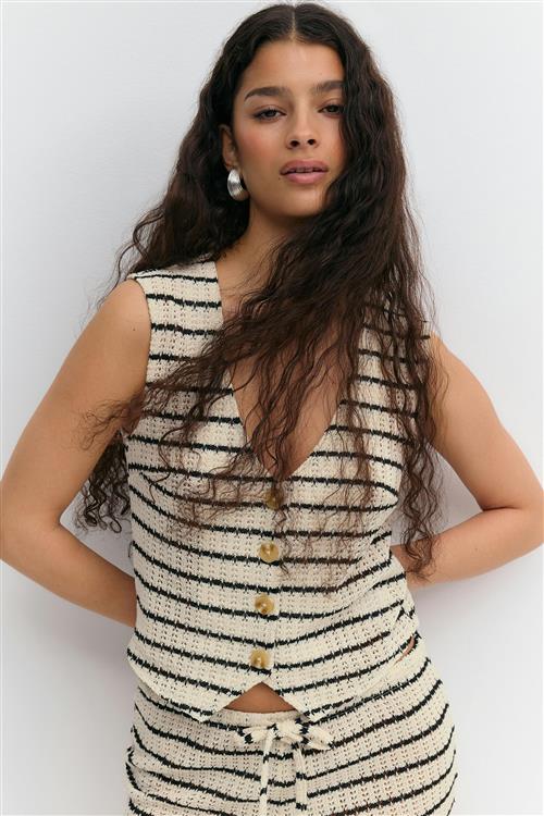 Gina Tricot - Vest top - Veste - Hvid - XXS - Dame