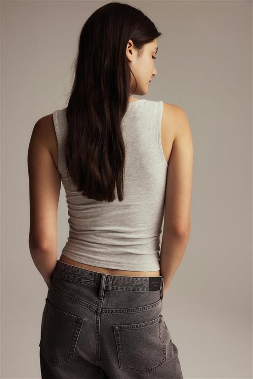 Gina Tricot - Square neck tank top - Tanktops - Grå - M - Dame