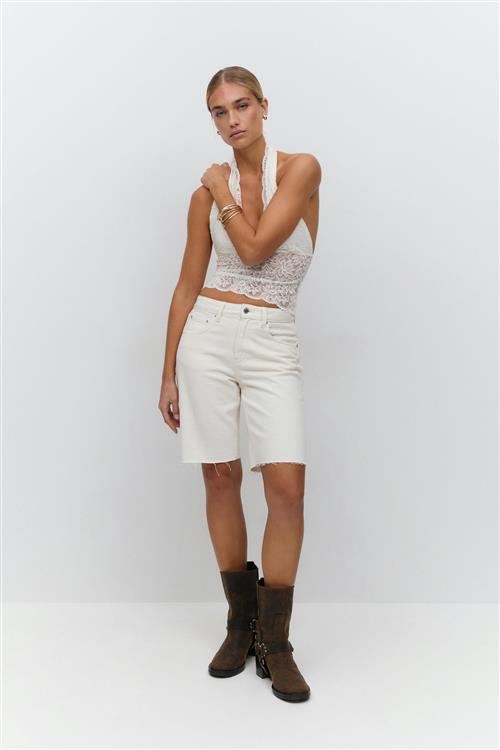 Gina Tricot - Denim jorts - Denim shorts - Hvid - 34 - Dame