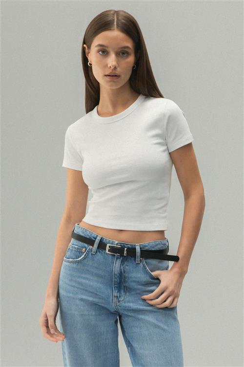 Gina Tricot - Basic tight top - Toppe - Hvid - L - Dame