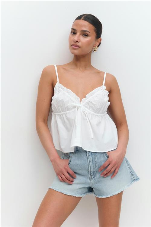 Gina Tricot - Poplin singlet - Toppe uden ærmer - Hvid - M - Dame