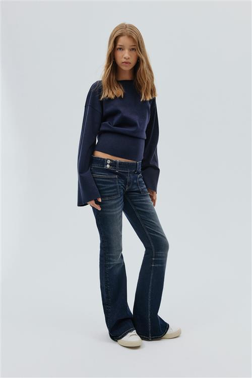 Gina Tricot - Pleated flare jeans - low waist jeans - Blå - 170 - Pige
