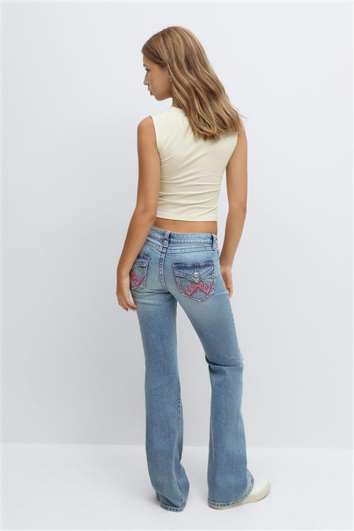Gina Tricot - Iconic twisted jeans - Bootcut jeans til piger 9–14 år - Blå - 170 - Pige