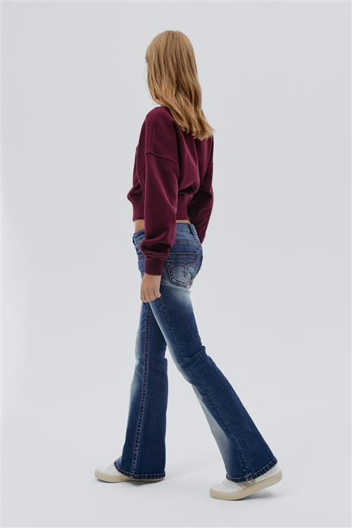 Gina Tricot - Low rise flare jeans - young-mid-waist - Blå - 158 - Pige