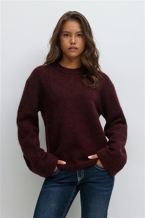 Gina Tricot - Y oversized knitted sweater - striktrøjer - Rød - 134/140 - Pige
