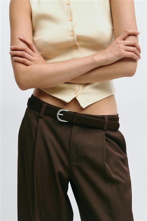 Gina Tricot - Suede belt - Bælter - Brun - M/L - Dame