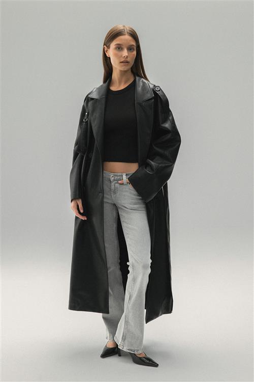 Gina Tricot - Ultra low bootcut jeans - ultra low waist - Grå - 38 - Dame