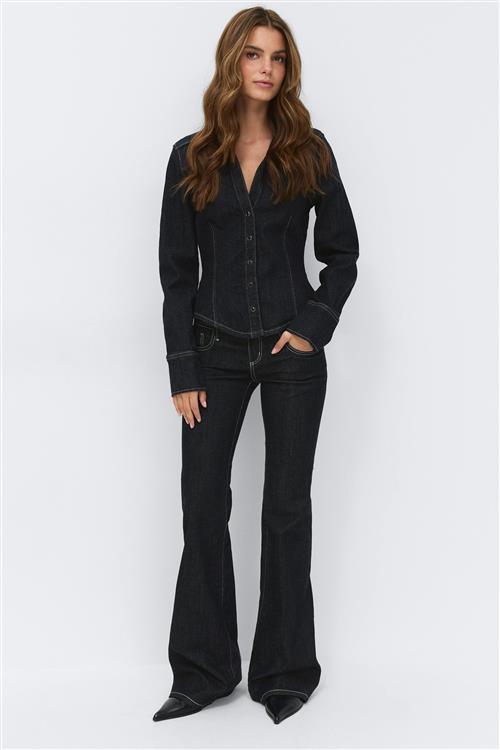 Gina Tricot - Ultra low flare jeans - Low waist jeans - Blå - 42 - Dame