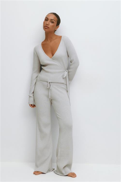Gina Tricot - Knitted loungewear trousers - Bukser - Grå - M - Dame