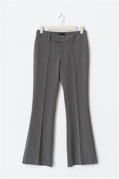 Gina Tricot - Petite low bootcut trousers - utsvingede habitbukser - Grå - 34 - Dame