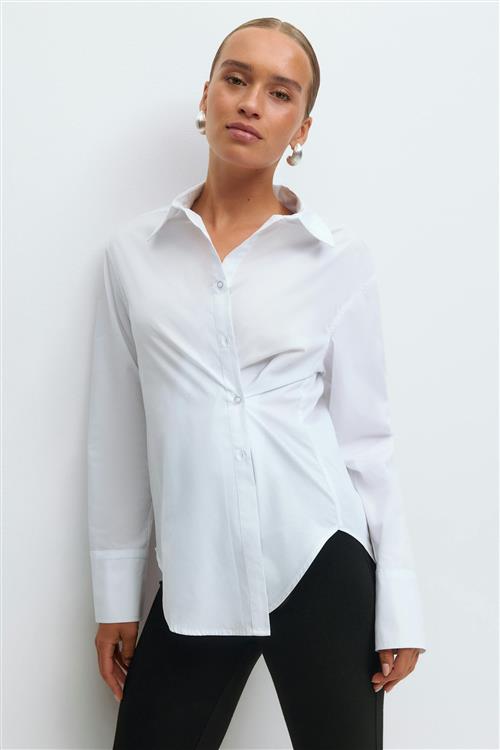 Gina Tricot - Poplin shirt - Skjorter - Hvid - L - Dame