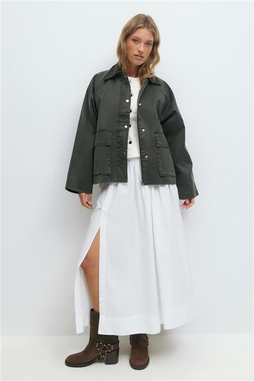 Gina Tricot - Waxed effect jacket - Jakker - Grøn - S - Dame