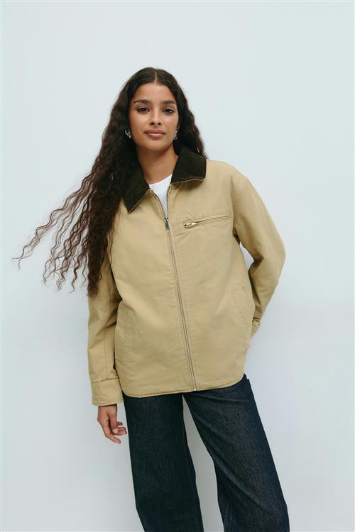 Gina Tricot - Corduroy collar jacket - Jakker - Beige - XS - Dame