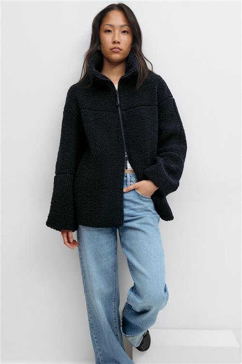 Gina Tricot - Pile zip jacket - Jakker - Blå - L - Dame