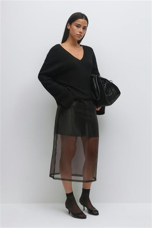 Gina Tricot - Sheer skirt - Nederdele - Sort - 42 - Dame