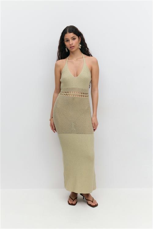 Gina Tricot - Knitted crochet dress - Hæklede kjoler - Grøn - XL - Dame