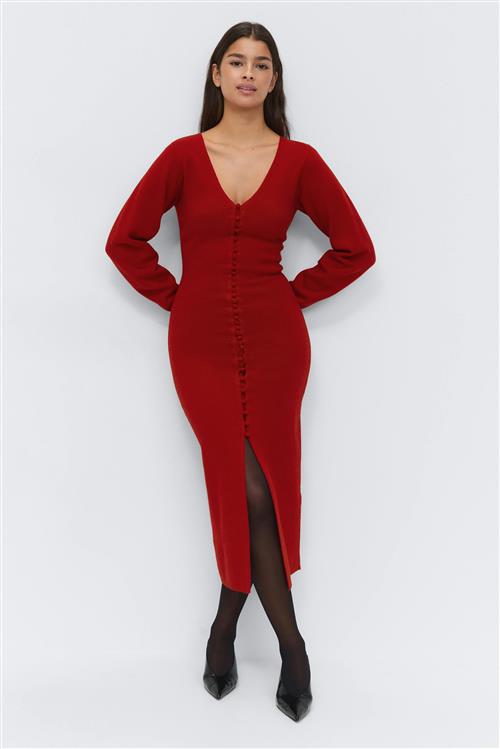 Gina Tricot - Shaped knitted dress - Strikkjoler - Rød - XS - Dame