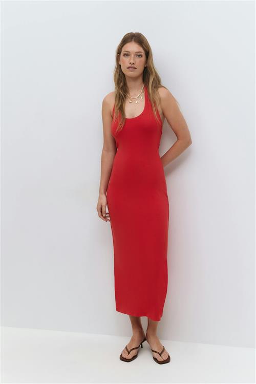 Gina Tricot - Halterneck midaxi dress - Lange kjoler - Rød - XL - Dame