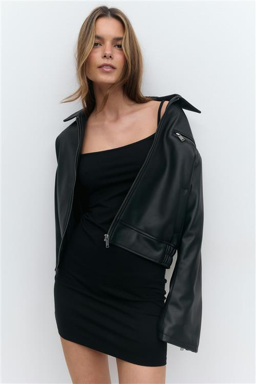 Gina Tricot - Basic mini slip dress - korte kjoler - Sort - L - Dame