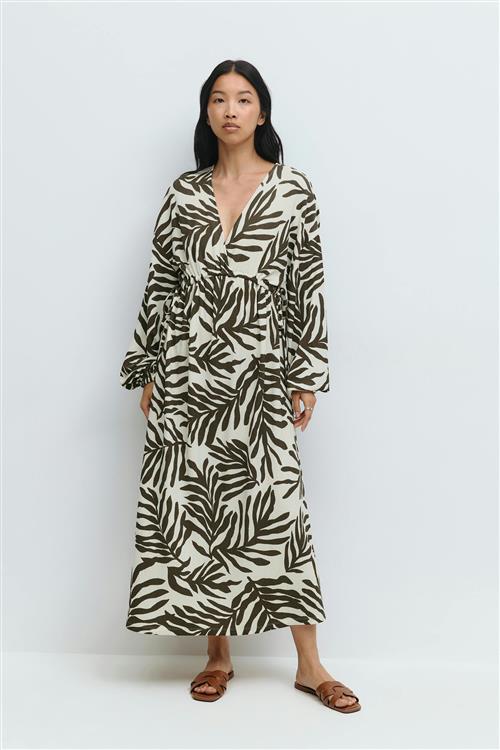 Gina Tricot - Midi wrap dress - midi kjoler - Grøn - S - Dame