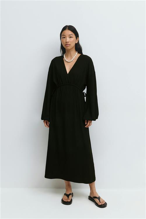 Gina Tricot - Midi wrap dress - midi kjoler - Sort - S - Dame