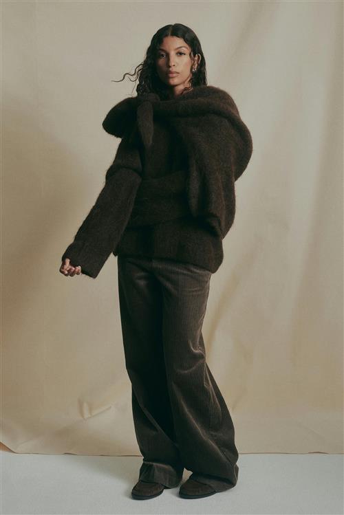 Gina Tricot - Alpaca blend knitted sweater - Striktrøjer - Brun - XS - Dame