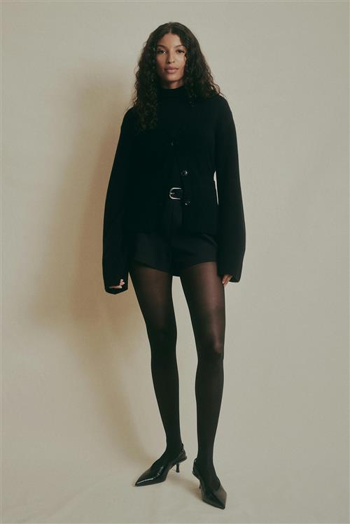 Gina Tricot - Merino wool knitted cardigan - Cardigans - Sort - M - Dame