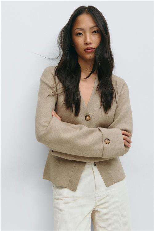 Gina Tricot - Knitted sculptured cardigan - Cardigans - Beige - L - Dame