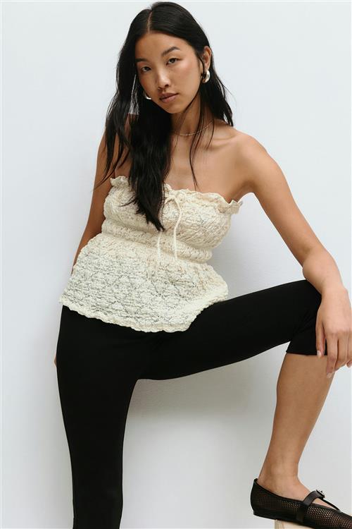 Gina Tricot - Lace bandeau top - bandeau-topper - Hvid - XL - Dame