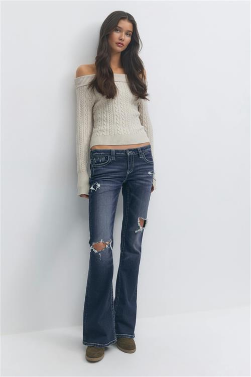 Gina Tricot - 14+ low rise flare jeans tall - Jeans - Blå - S - Dame