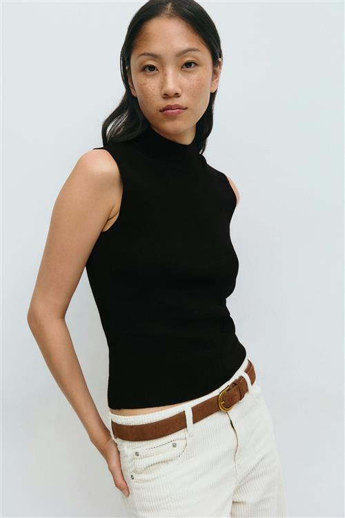 Gina Tricot - Turtleneck knitted top - Rullekravetrøjer - Sort - M - Dame