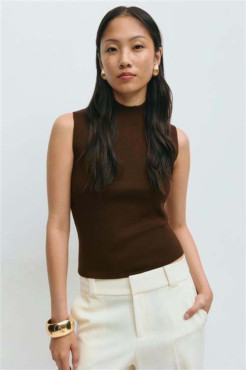 Gina Tricot - Turtleneck knitted top - Rullekravetrøjer - Brun - L - Dame