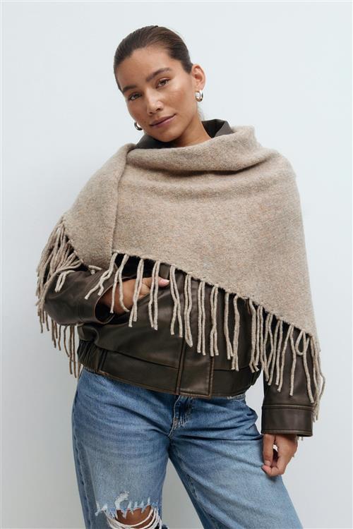 Gina Tricot - Triangle scarf - Tørklæder og halstørklæder - Beige - ONESIZE - Dame