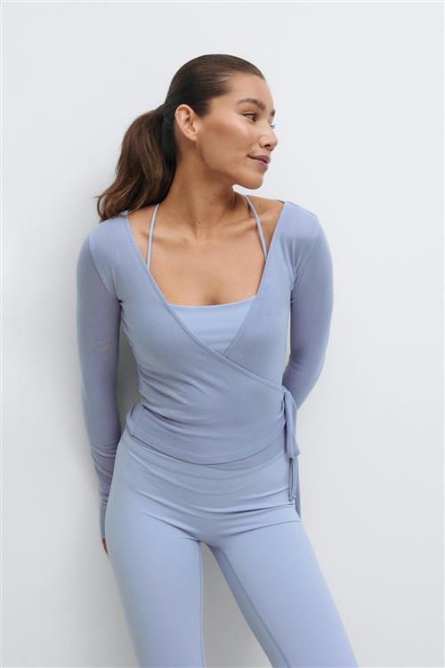 Gina Tricot - Soft wrap cardigan - slå om toppe - Blå - M - Dame