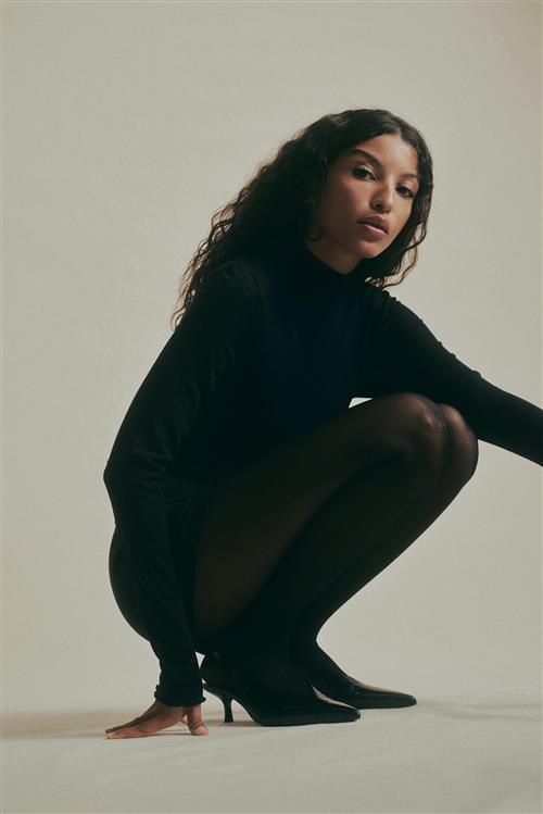 Gina Tricot - Premium polo top - Rullekravetrøjer - Sort - XL - Dame