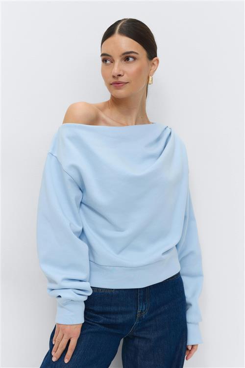 Gina Tricot - One shoulder sweater - Off shoulder-top - Blå - XL - Dame
