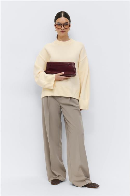 Gina Tricot - Crew neck knitted sweater - Striktrøjer - Gul - S - Dame