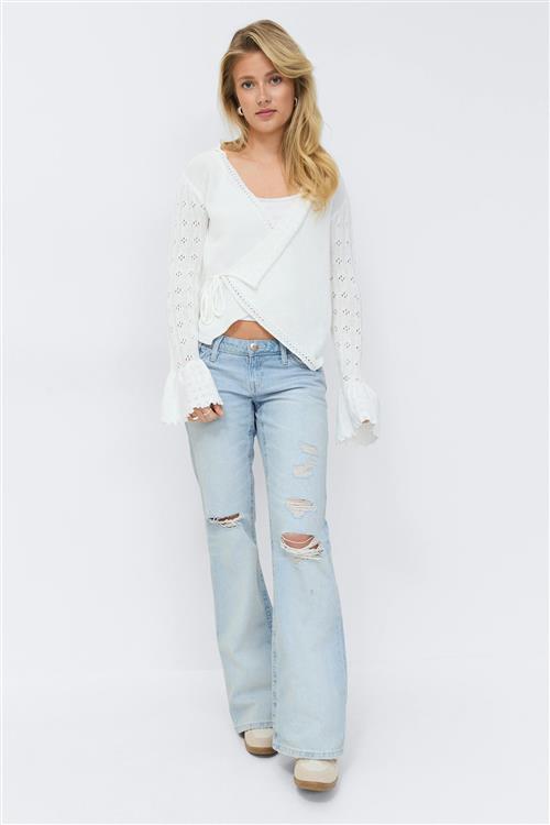 Gina Tricot - 14+ low loose bootcut jeans - Jeans - Blå - M - Dame