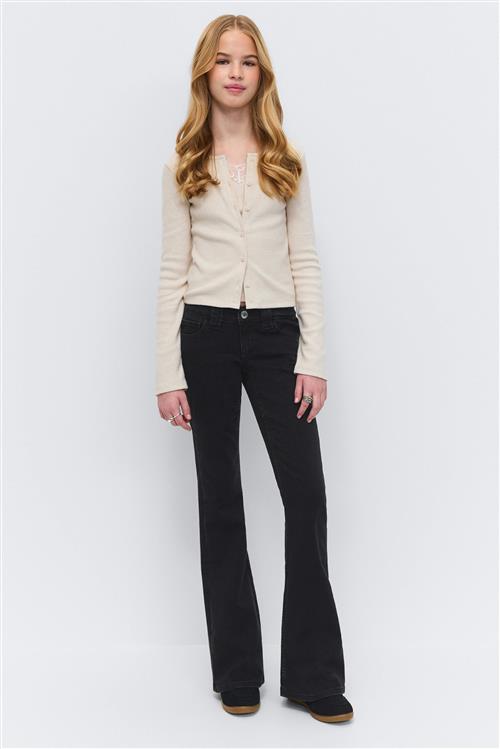 Gina Tricot - Y too clean flare jeans - low waist jeans - Sort - 134 - Pige