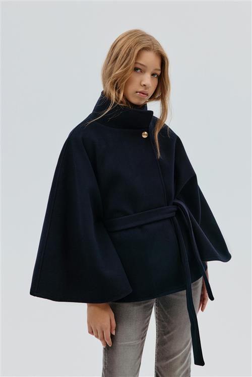 Gina Tricot - Y belted cape - Jakker - Blå - 12/14Y - Pige