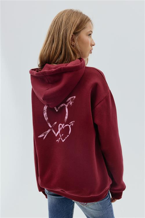 Gina Tricot - Y basic hood - hoodies - Rød - 158/164 - Pige