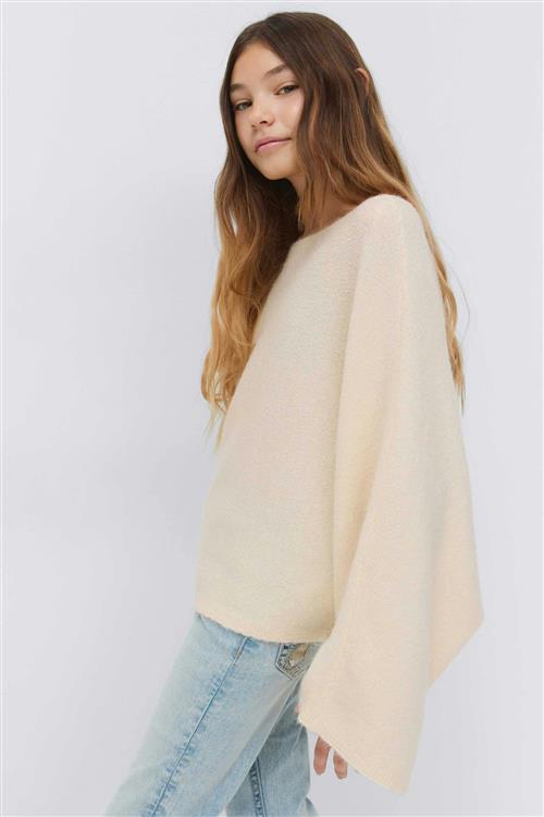 Gina Tricot - Y knitted poncho sweater - striktrøjer til piger 9–14 år - Gul - 146/152 - Pige