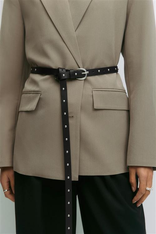 Gina Tricot - Studded long belt - Bælter - Sort - XS/S - Dame