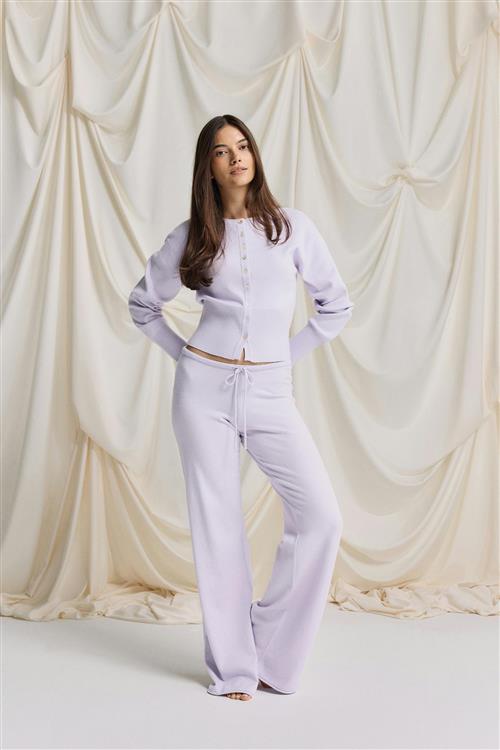 Gina Tricot - Knitted trousers - Vide bukser - Lilla - M - Dame