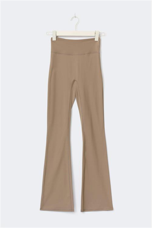 Gina Tricot - Petite flare yoga tights - yoga pants - Beige - L - Dame