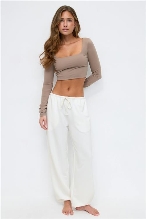 Gina Tricot - Soft sport sweatpants - Joggingbukser - Hvid - L - Dame