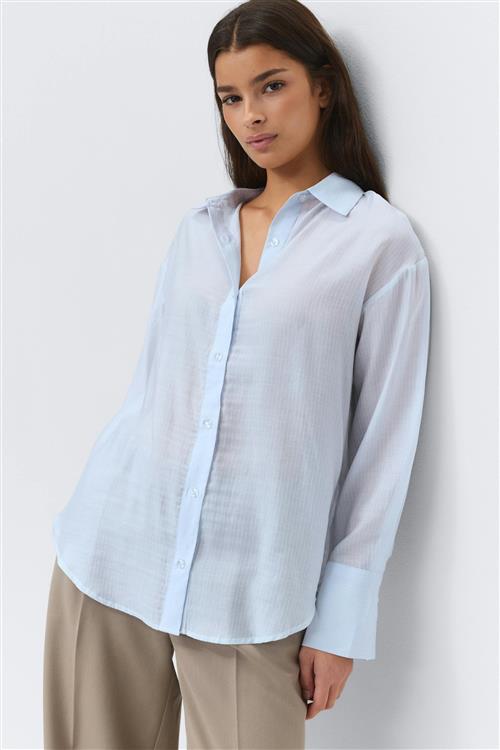 Gina Tricot - Sheer shirt - Skjorter - Blå - S - Dame