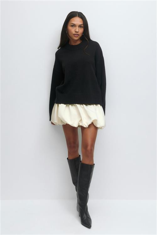 Gina Tricot - Satin balloon mini skirt - satin nederdele - Hvid - 40 - Dame