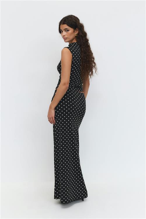 Gina Tricot - Dot maxi skirt - lange nederdele - Sort - XS - Dame