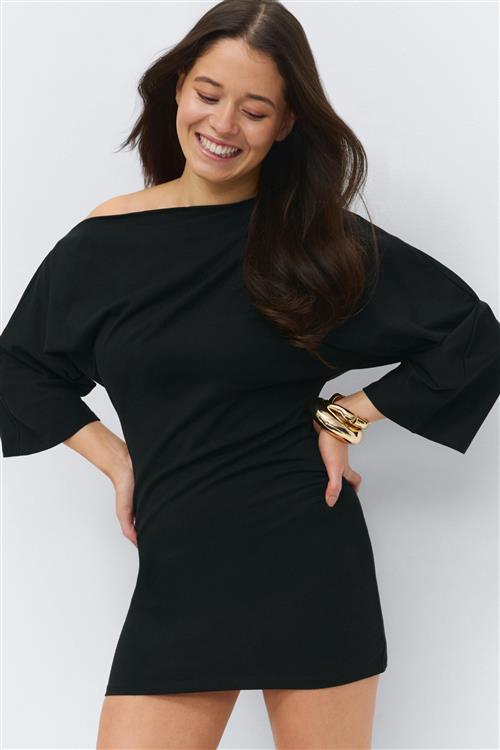 Gina Tricot - 14+ shaped long sleeve dress - kjoler - Sort - M - Dame